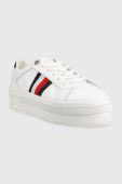 Кросівки Tommy Hilfiger Th Webbing Flatform Cupsole колір білий