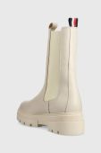 Шкіряні черевики Tommy Hilfiger Monochromatic Chelsea Boot жіночі колір бежевий на платформі