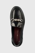 Шкіряні мокасини Tommy Hilfiger Tommy Twist Mocassin жіночі колір чорний на платформі