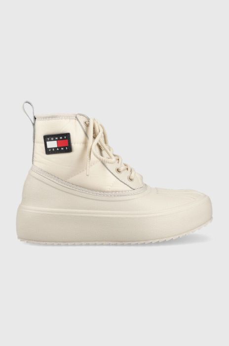 Зимові чоботи Tommy Jeans Tommy Jeans Fashion Boot колір бежевий