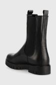 Шкіряні черевики Tommy Jeans Tommy Jeans Long Chelsea Boot жіночі колір чорний на платформі