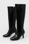 Шкіряні чоботи Lauren Ralph Lauren Caelynn жіночі колір чорний на шпильці 802872408001