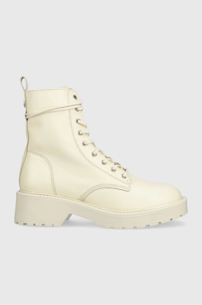 Шкіряні черевики Steve Madden Tornado жіночі колір бежевий на платформі