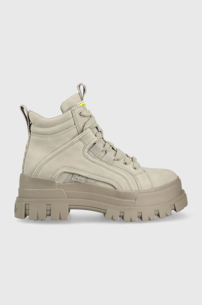 Черевики Buffalo Aspha NC Mid Laceup жіночі колір сірий на платформі