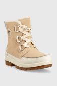 Шкіряні чоботи Sorel Torino Ii колір бежевий