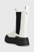 Шкіряні черевики Puma Mayze Stack жіночі колір білий на платформі 386272-01