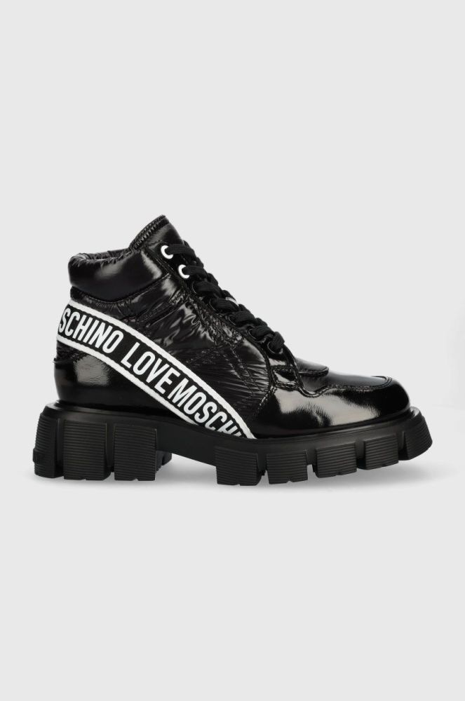 Черевики Love Moschino жіночі колір чорний на плоскому ходу (2849996)