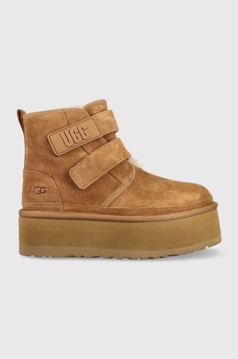 Шкіряні чоботи UGG W Neumel Platform колір коричневий
