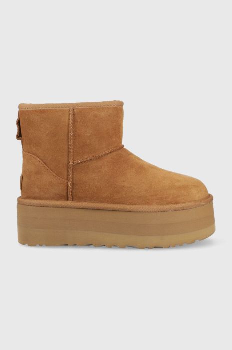 Зимові чоботи UGG Classic Mini Platform колір коричневий