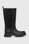 Шкіряні чоботи UGG W Ashton High Chelsea жіночі колір чорний на плоскому ходу
