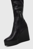 Чоботи Steve Madden Justly жіночі колір чорний на танкетці