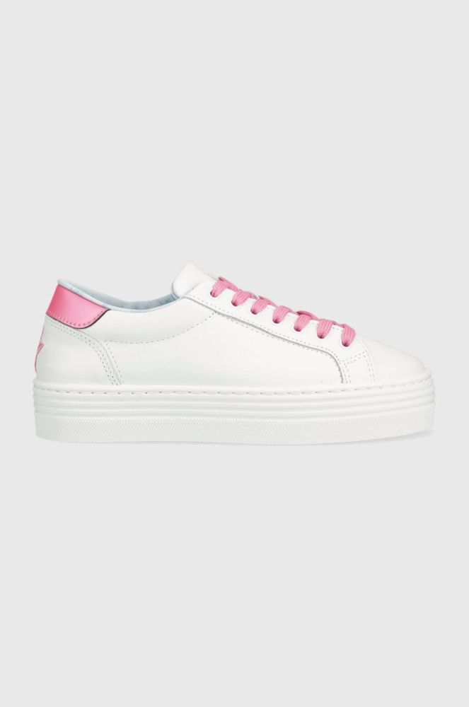 Шкіряні кросівки Chiara Ferragni Tennis Low Calf Eyestar колір білий