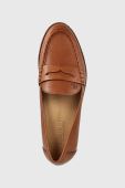 Шкіряні мокасини Lauren Ralph Lauren Wynnie жіночі колір коричневий на плоскому ходу 802875318002