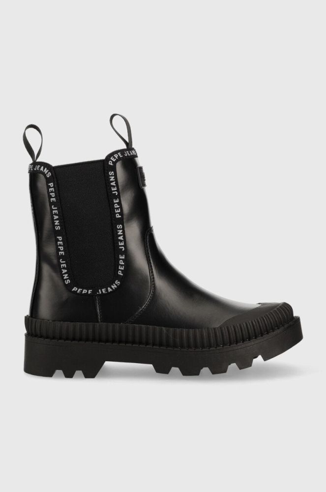 Черевики Pepe Jeans Gum Chelsea жіночі колір чорний на платформі