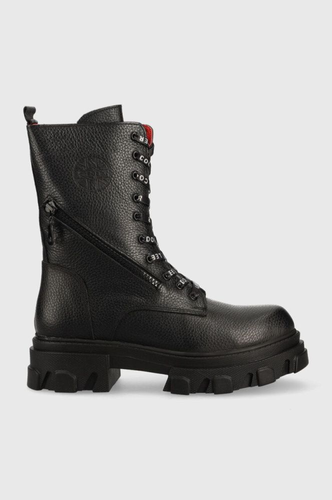 Шкіряні черевики Lee Cooper жіночі колір чорний на платформі