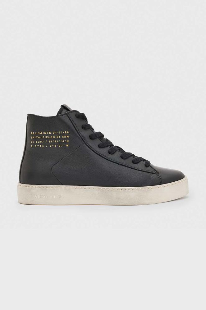 Шкіряні кеди AllSaints Tana High Top жіночі колір чорний