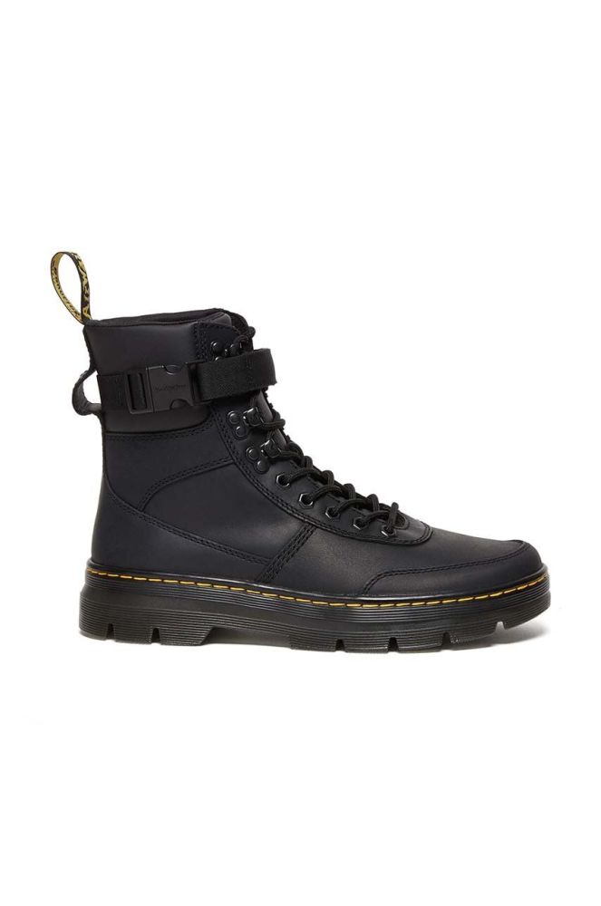 Шкіряні черевики Dr. Martens Combs Tech Leather колір чорний на плоскому ходу злегка утеплена