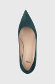 Замшеві туфлі HUGO Ines колір зелений