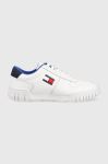 Шкіряні кросівки Tommy Jeans Retro Leather Cupsole Tjm Ess колір білий