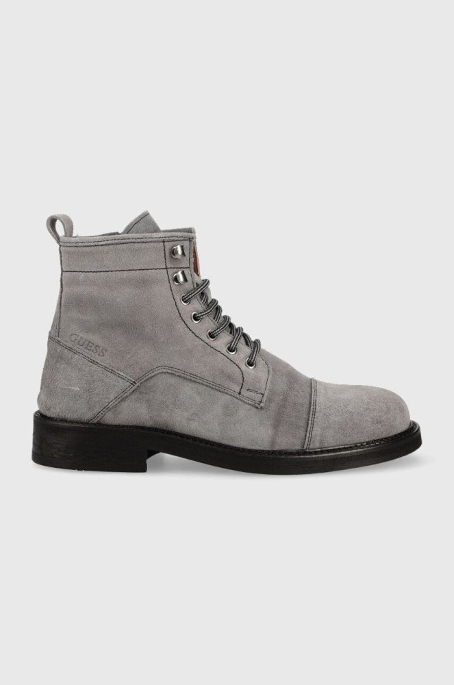 Замшеві півчобітки Guess Arco Lace Up чоловічі колір сірий