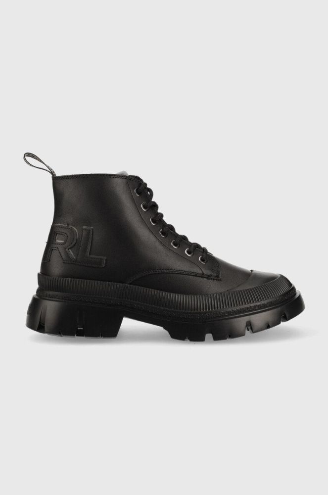 Шкіряні черевики Karl Lagerfeld Trekka Mens чоловічі колір чорний (2781086)