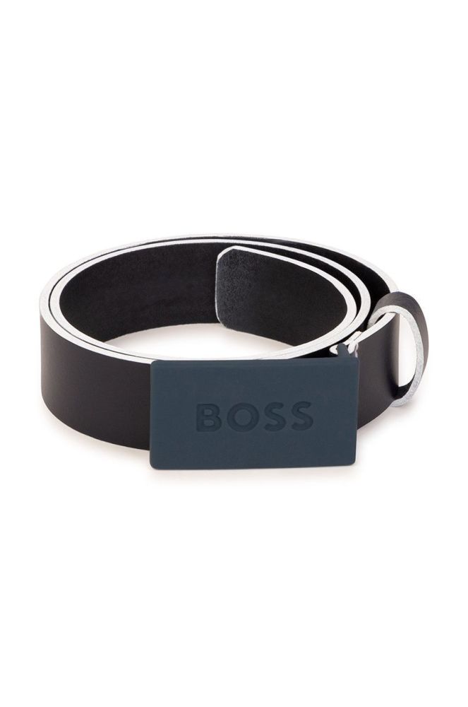Дитячий шкіряний ремінь BOSS колір синій (2583083)