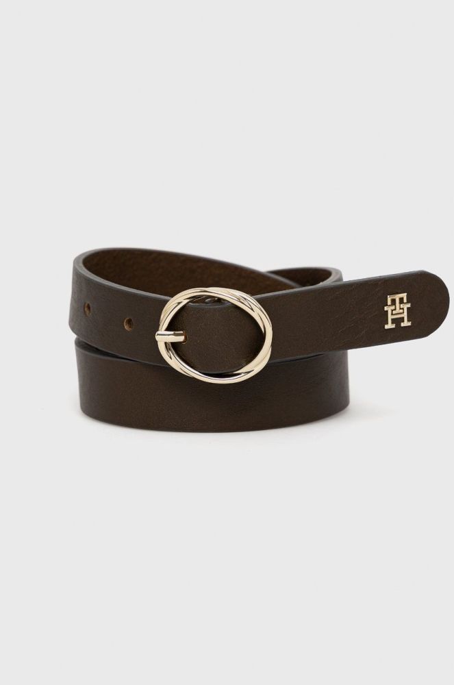 Шкіряний ремінь Tommy Hilfiger жіночий колір зелений (2657030)