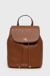 Шкіряний рюкзак Lauren Ralph Lauren жіночий колір коричневий малий однотонний
