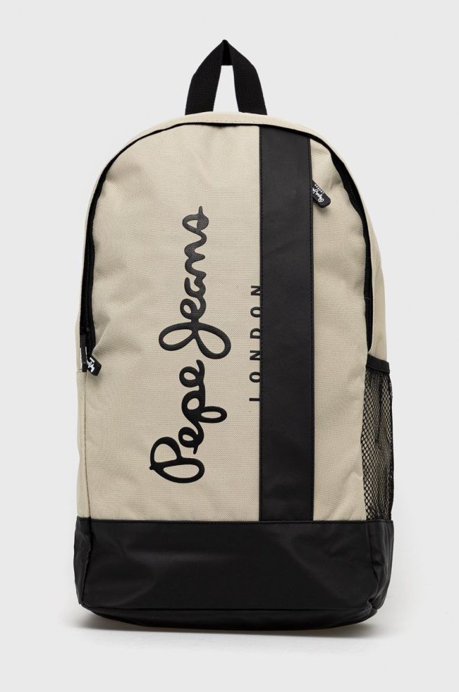 Рюкзак Pepe Jeans чоловічий колір бежевий великий з принтом