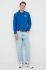 Бавовняний лонгслів La Martina з аплікацією колір блакитний