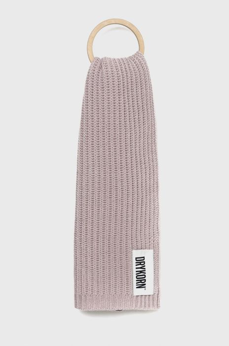 Вовняний шарф Drykorn Cronica колір фіолетовий з аплікацією