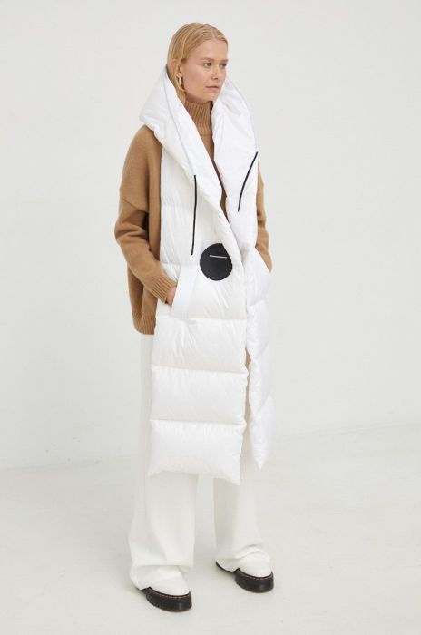 Пуховий шарф MMC STUDIO колір білий однотонний