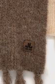 Шарф з домішкою вовни Jail Jam колір бежевий візерунок
