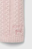 Дитячий шарф з домішкою вовни Guess колір рожевий з аплікацією