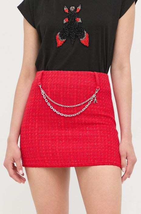 Спідниця Patrizia Pepe колір червоний mini пряма