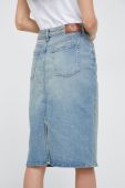 Джинсова спідниця Lauren Ralph Lauren midi пряма колір блакитний