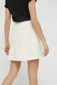 Бавовняна спідниця adidas Originals колір бежевий mini розкльошена