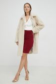 Спідниця Guess колір бордовий mini олівець