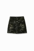 Бавовняна спідниця Desigual колір зелений mini пряма