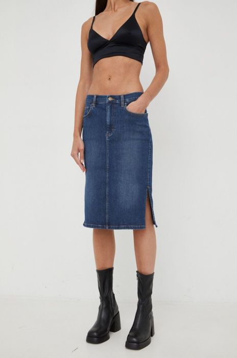 Джинсова спідниця Lee колір синій mini олівець