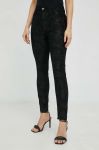 Штани Guess жіночі колір чорний облягаюче висока посадка (2830099)