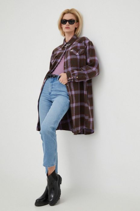 Джинси Wrangler Wild West Mauna жіночі висока посадка колір фіолетовий