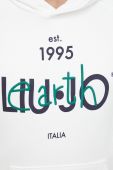 Кофта Liu Jo чоловіча колір білий з капюшоном з принтом