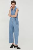 Джинсовий комбінезон Gestuz з бавовни з коміром колір блакитний