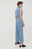 Джинсовий комбінезон Gestuz з бавовни з коміром колір блакитний