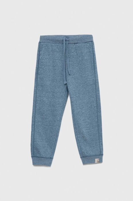 Дитячі спортивні штани United Colors of Benetton меланж колір блакитний