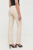 Штани Guess жіночі колір бежевий пряме середня посадка (2482552)