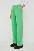 Штани Samsoe Samsoe жіночі колір зелений широке висока посадка (2681625)