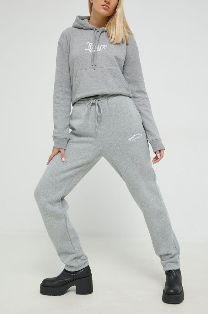 Спортивні штани Juicy Couture жіночі колір сірий меланж (2751574)