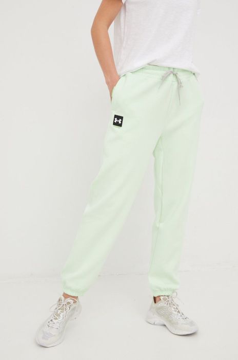 Спортивні штани Under Armour Summit жіночі колір зелений однотонні
